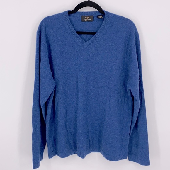 Pure Cashmere Men’s V Neck Sweater Size XL - Picture 1 of 9
